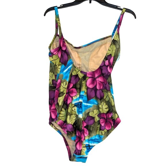 Jantzen Womens One-Piece Floral Swimsuit 20W Tropical Print vintage - Picture 3 of 5